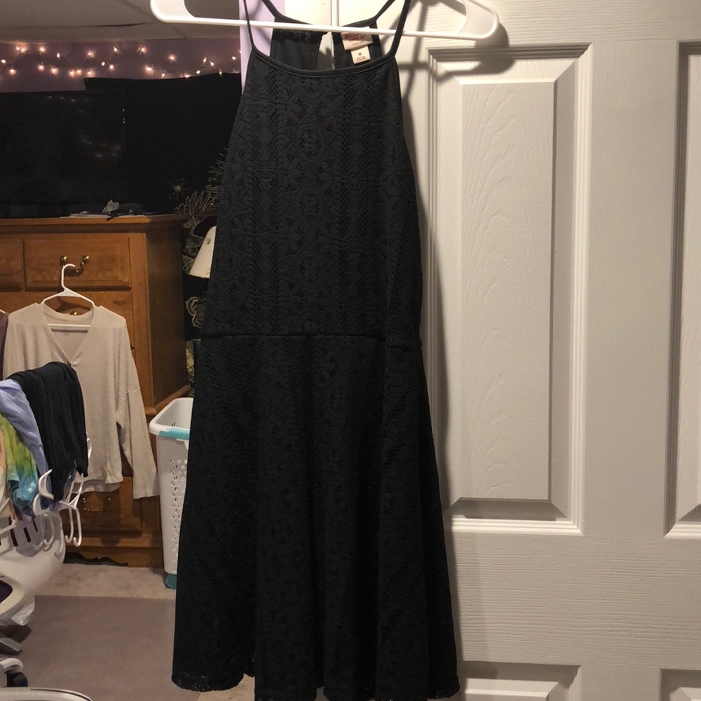 Black lace halter dress